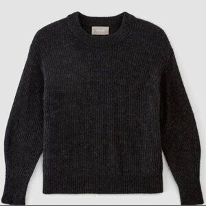 Everlane Alpaca Crew Neck Sweater in Heathered Black